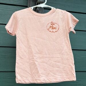 Bella Canvas 2T Light Apricot Tee with Pumpkin Design & “Mini” text
